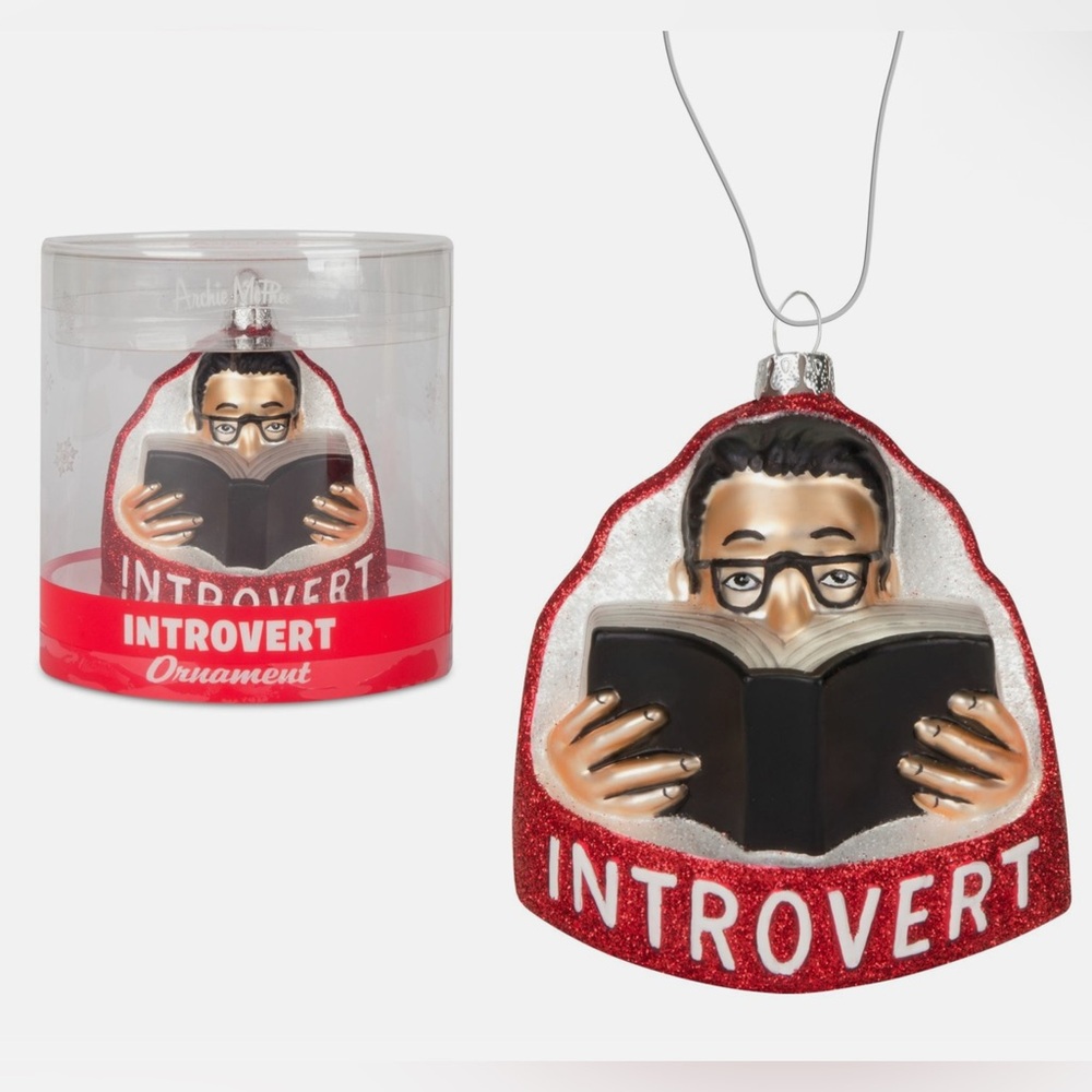 Archie McPhee Introvert Blown Glass Ornament New in Package